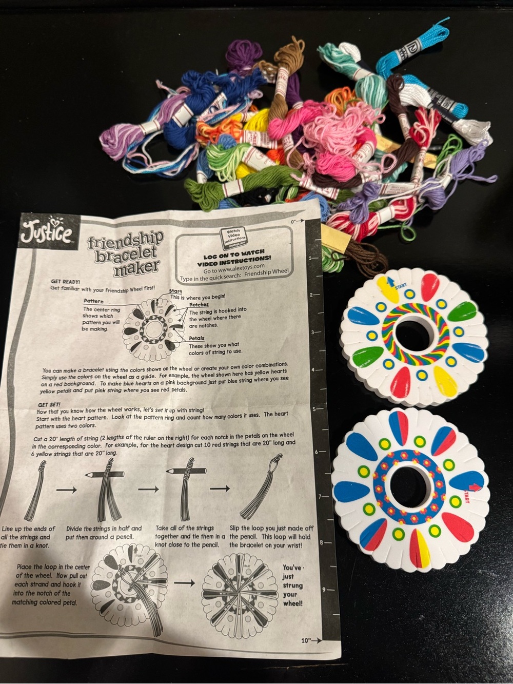 Justice Friendship Bracelet Maker Kit — Multicolor Thread & Colorful Wheels